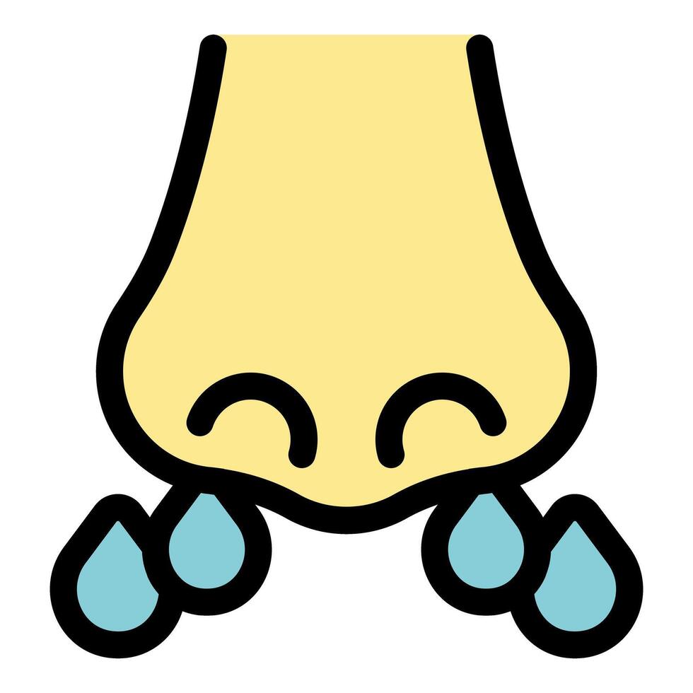 Runny nose dripping showing sickness or infection from cold or flu virus vector