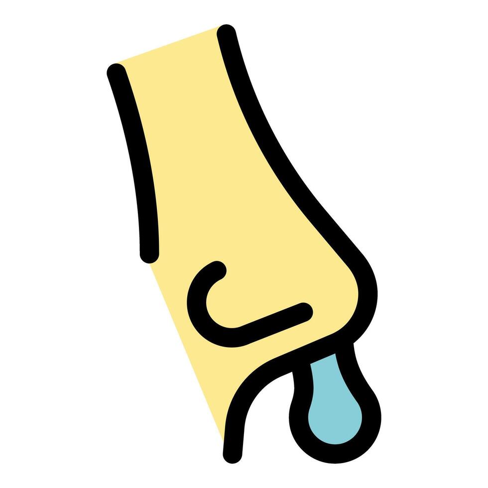 Runny nose showing symptoms of rhinitis or common cold vector