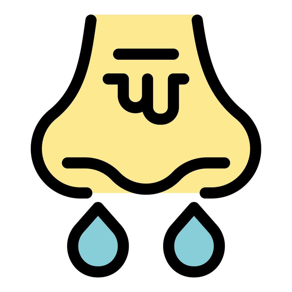 Runny nose showing symptoms of rhinitis or common cold vector