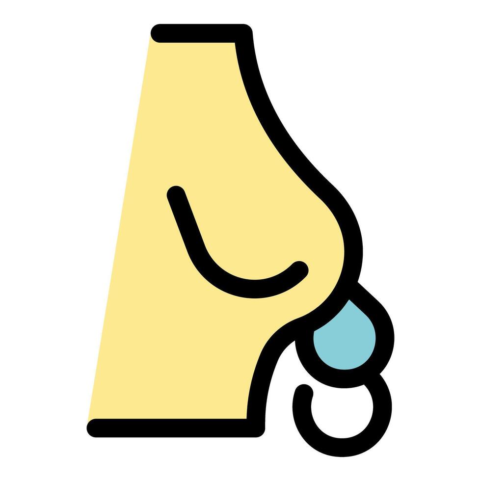 Runny nose showing symptoms of rhinitis or flu vector