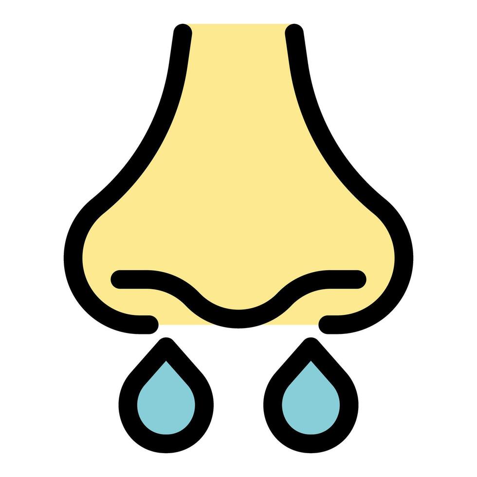 Runny nose showing symptoms of rhinitis or flu vector