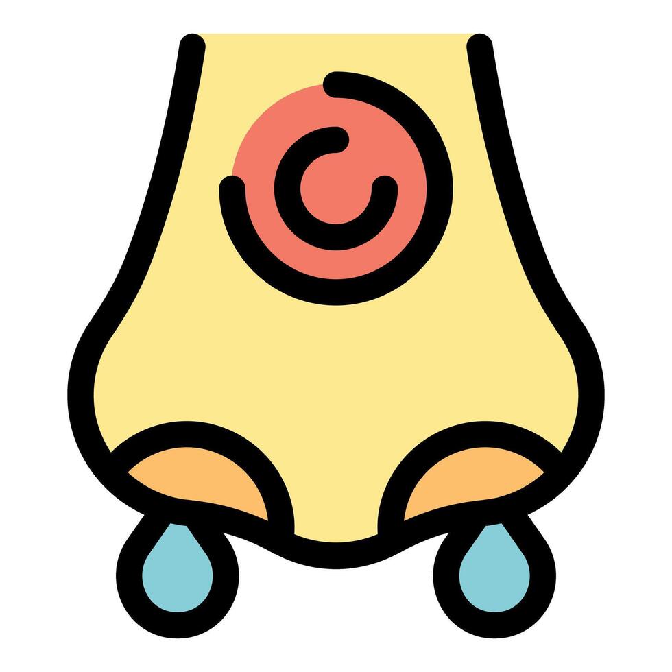 Runny nose showing symptoms of nasal congestion and rhinitis vector