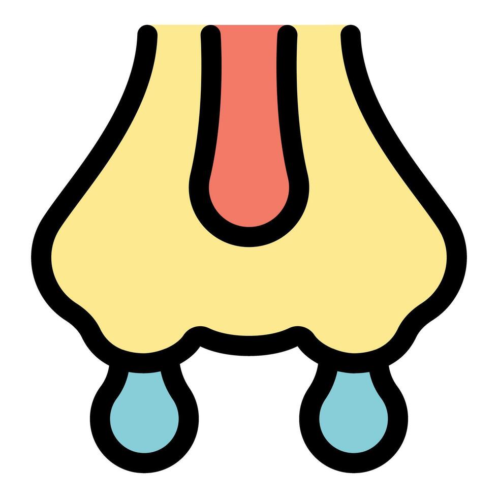 Runny nose showing symptoms of rhinitis or flu vector