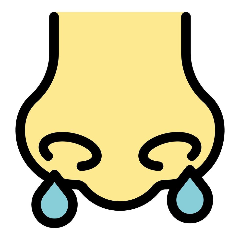 Runny nose showing symptoms of rhinitis or common cold vector