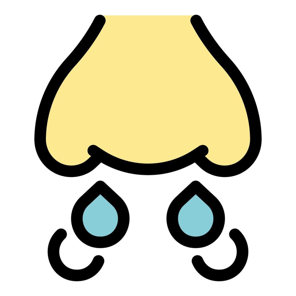 Runny nose showing symptoms of rhinitis or flu vector
