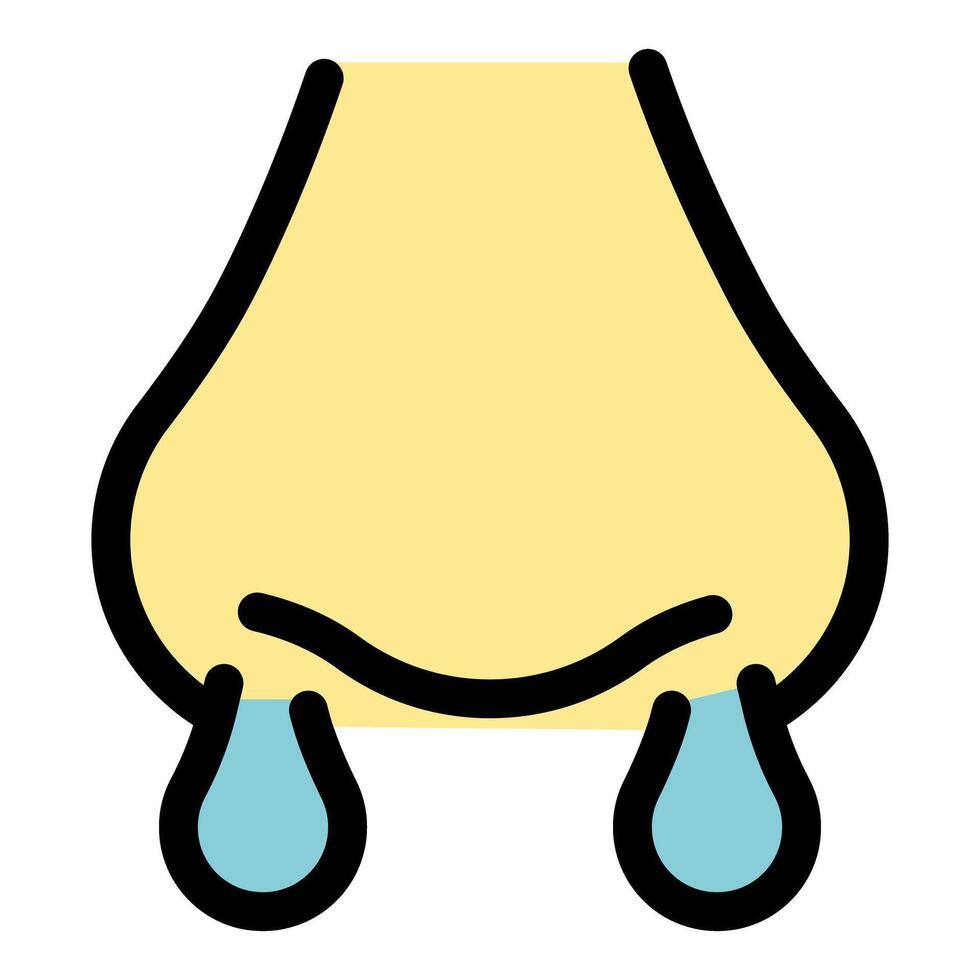 Runny nose showing symptoms of rhinitis or flu vector