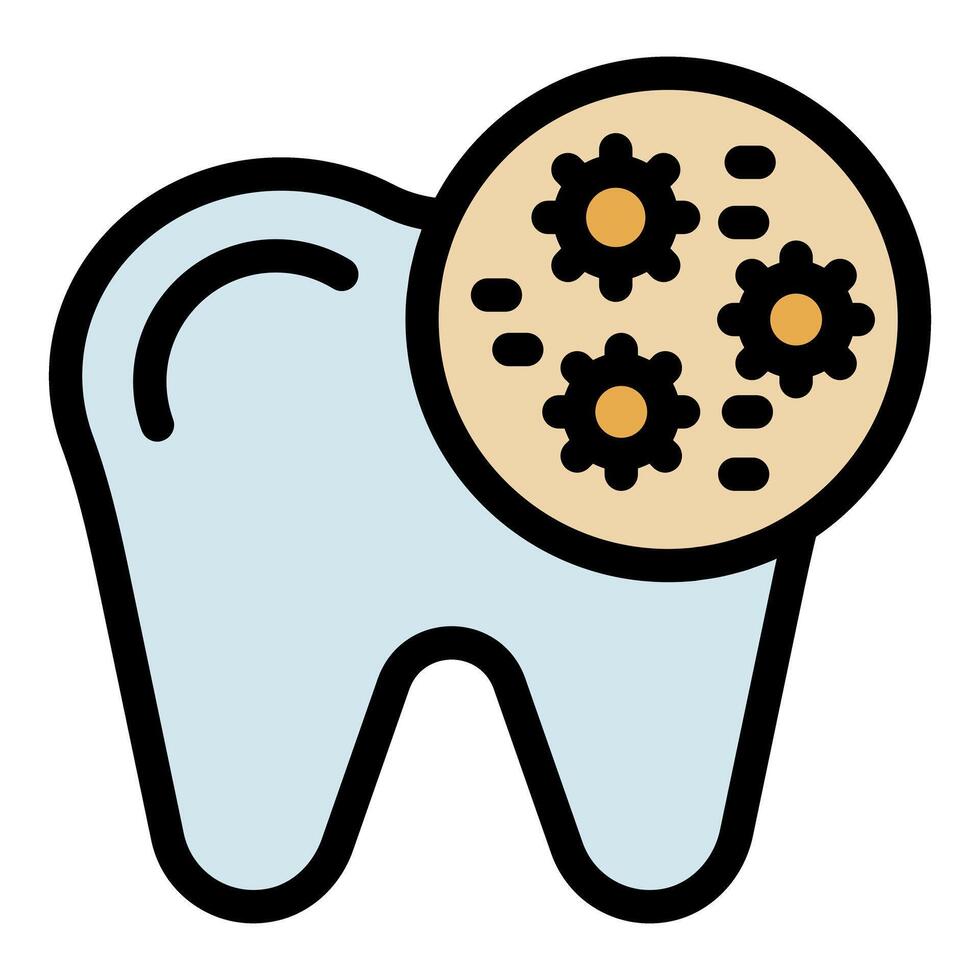Bacteria destroying tooth enamel showing dental hygiene importance vector