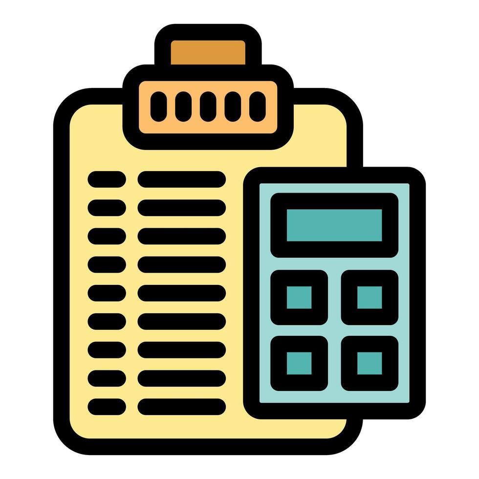 Clipboard and calculator representing financial calculation vector