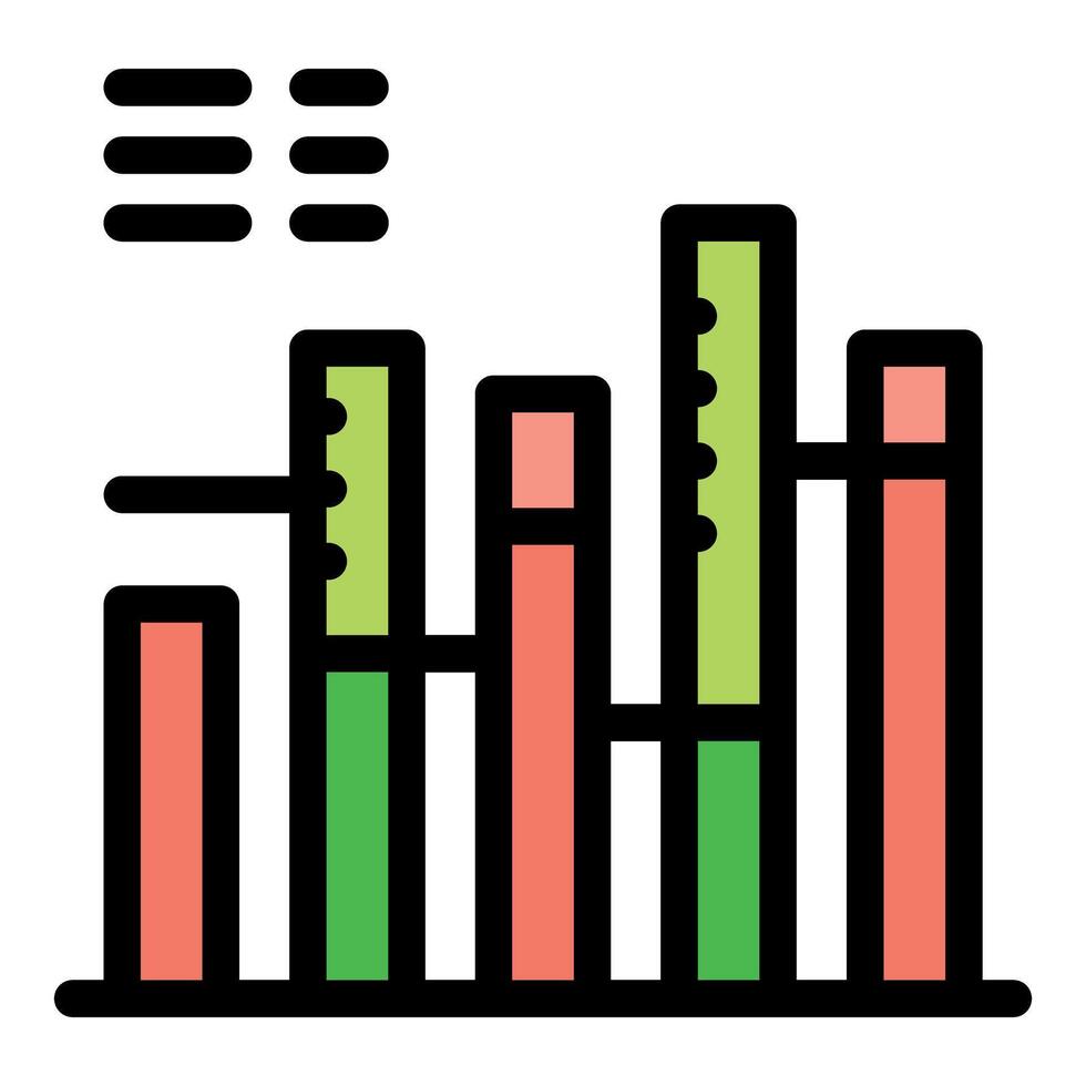 Colorful bar chart representing market analysis and data tracking progress vector