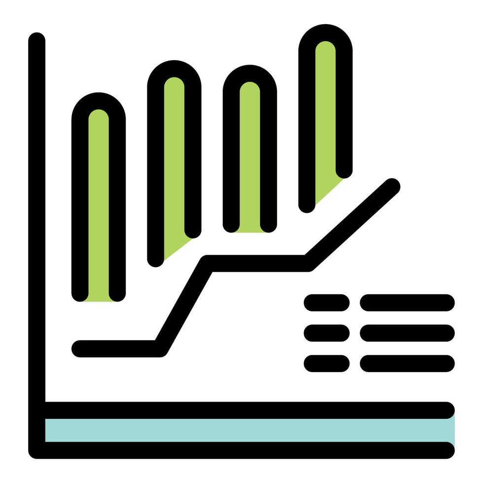 Growing bars chart representing increasing statistics with menu icon vector