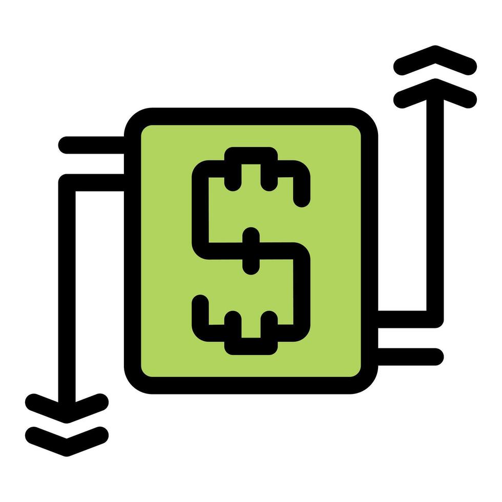 Digital dollar increasing and decreasing its value, online money transaction vector