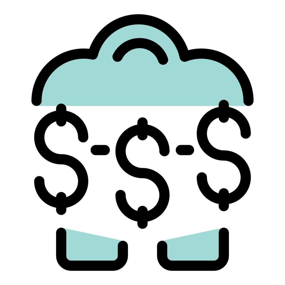 Cloud storage protecting money, secure online banking and finance, data protection concept vector