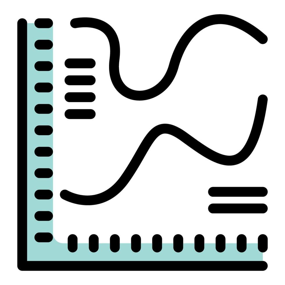 Graph showing data analysis with fluctuating lines and measurement indicators vector