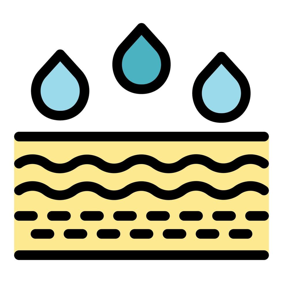 Water droplets moisturizing dry skin layers icon representing hydration vector