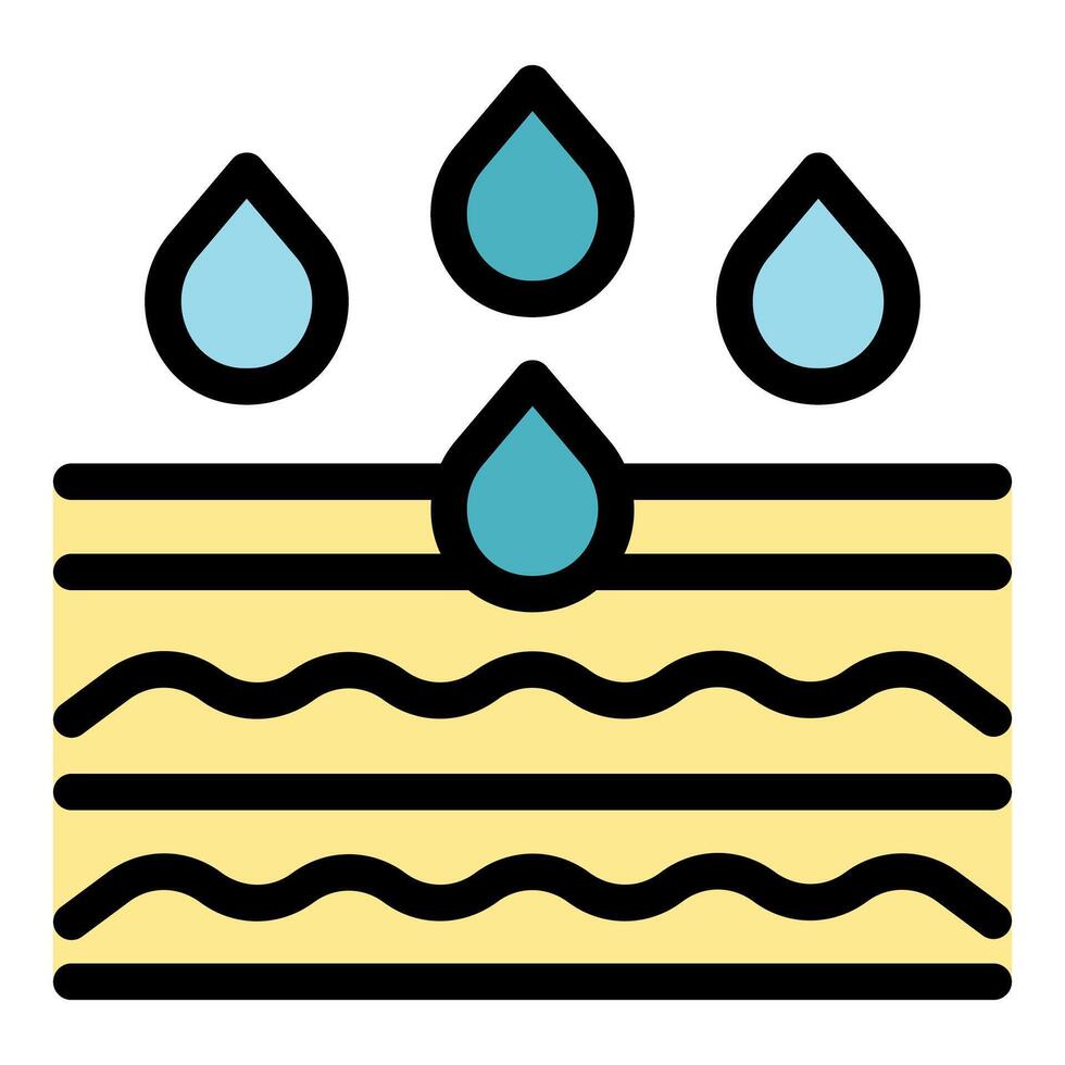 Water droplets moisturizing dry skin layers icon representing skincare vector