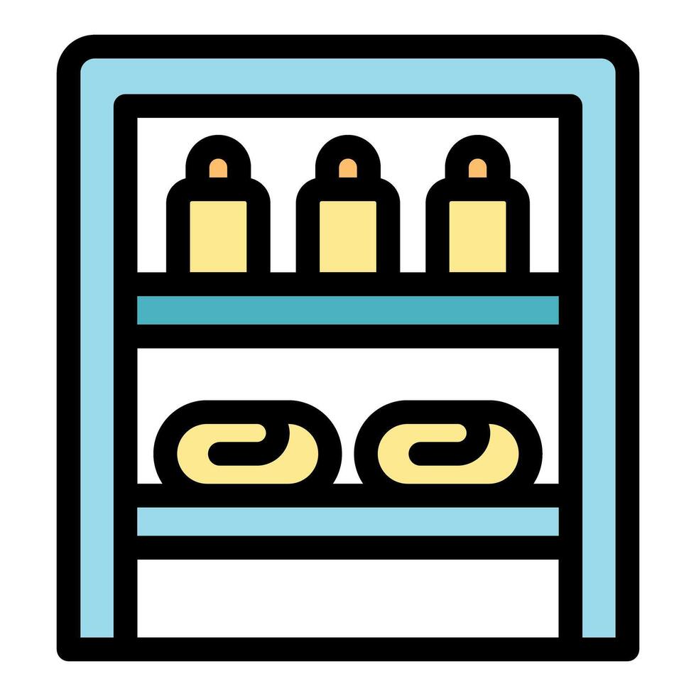 Supermarket shelf displaying products ready for purchase vector