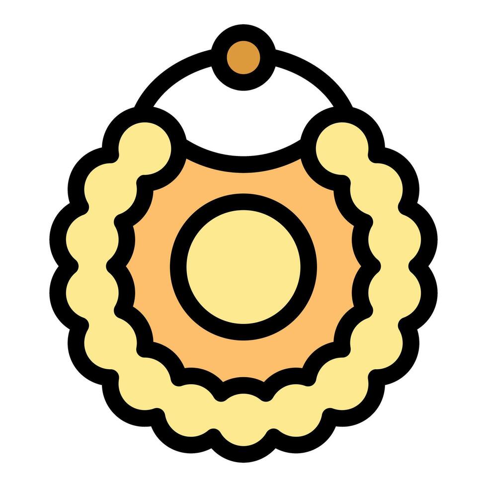 Round decorative award with yellow border and white center vector
