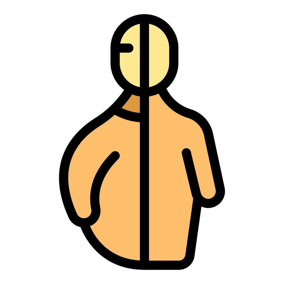 Chemical protective suit preventing exposure to hazardous materials vector