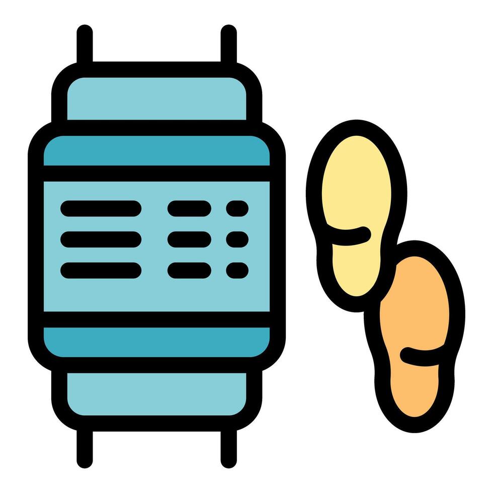 Smartwatch tracking walking activity with gps and slippers icon vector