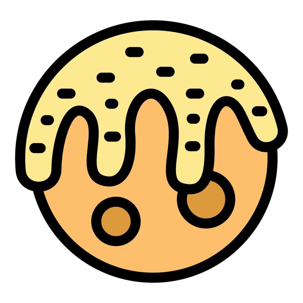 Delicious round donut with dripping glaze and chocolate sprinkles vector