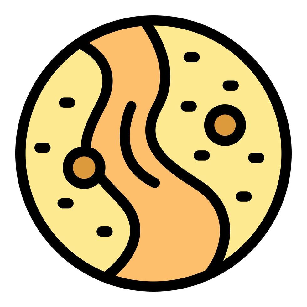 River flowing on a desertic planet with craters, space exploration and colonization concept vector