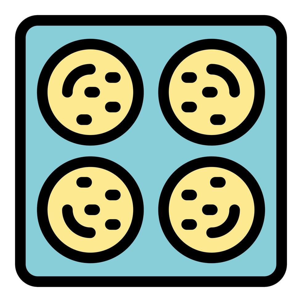 Petri dish with growing bacteria colonies inside laboratory equipment vector