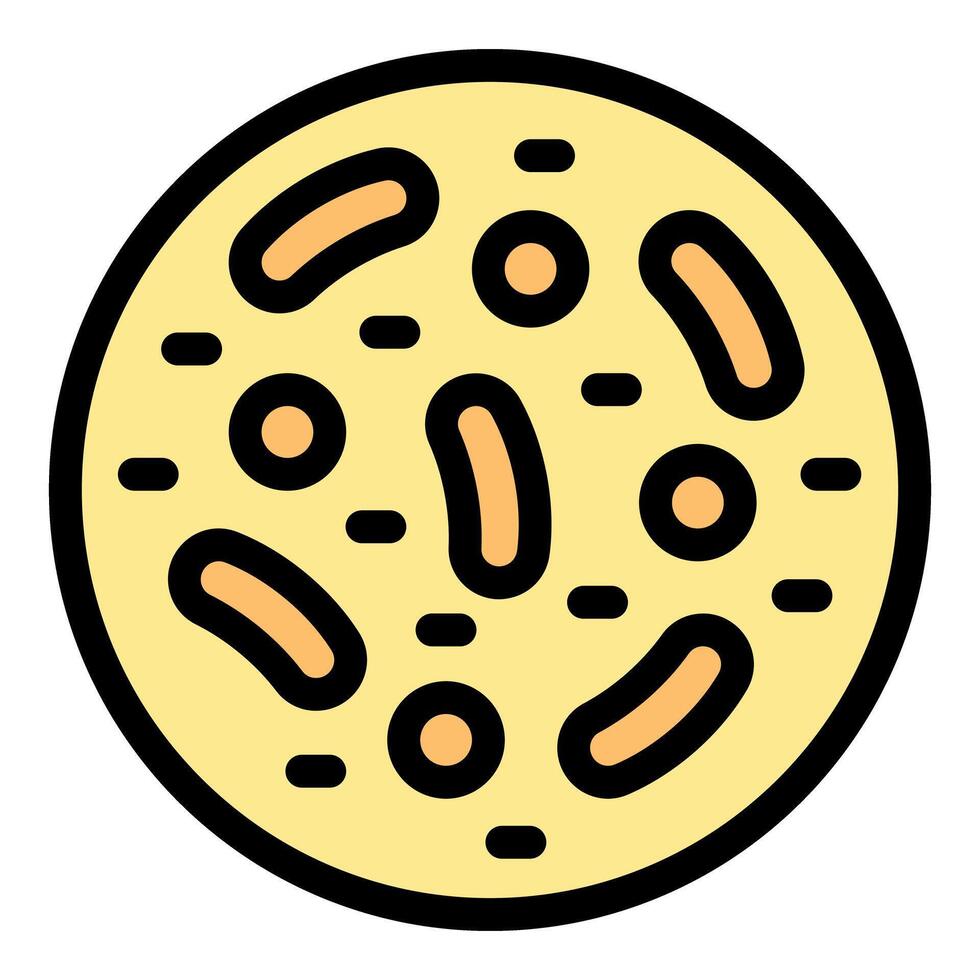 Petri dish showing growing bacteria and microbes under microscope vector