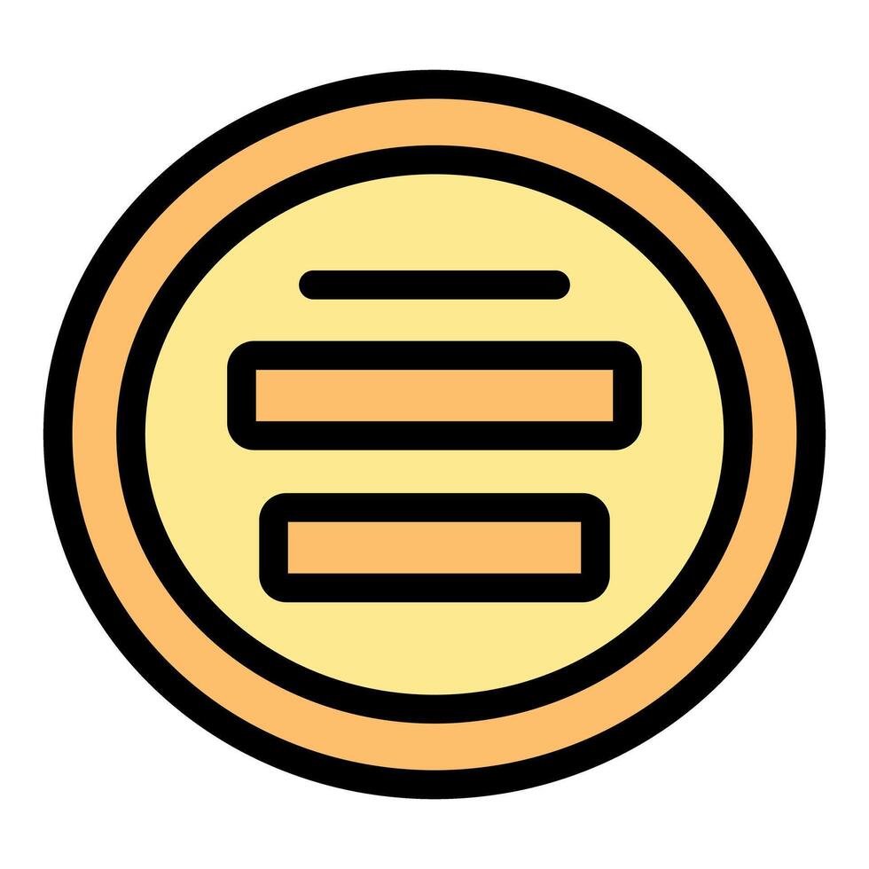Round button showing three horizontal lines representing menu icon vector