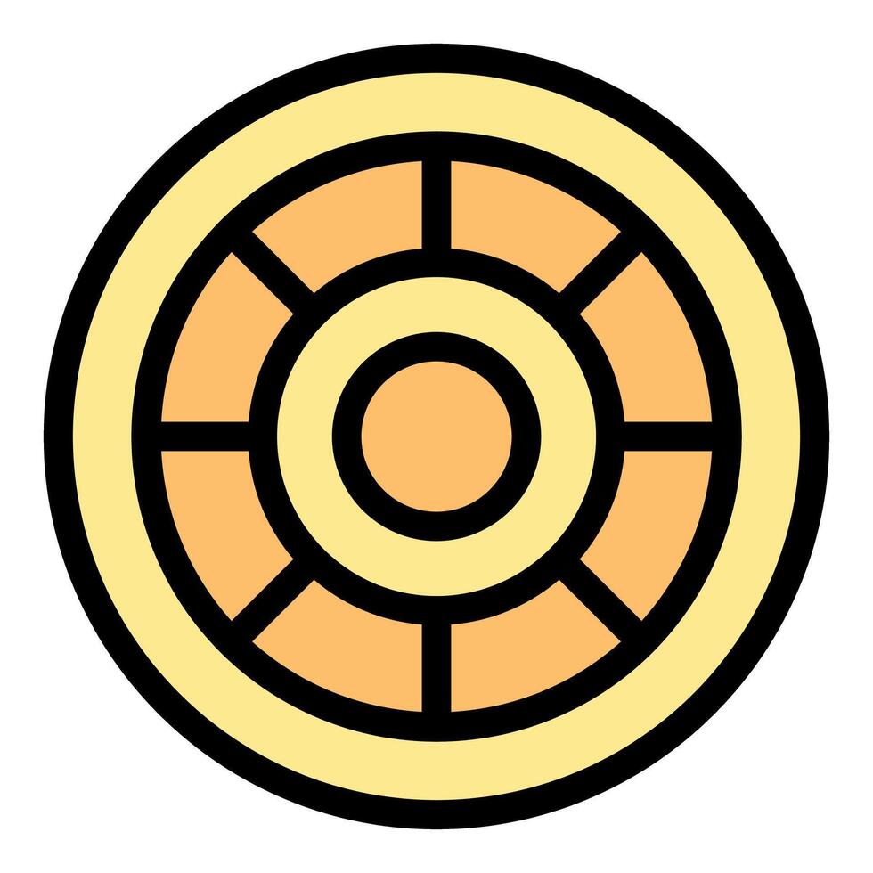 Round decorative element showing concentric circles and radial divisions vector
