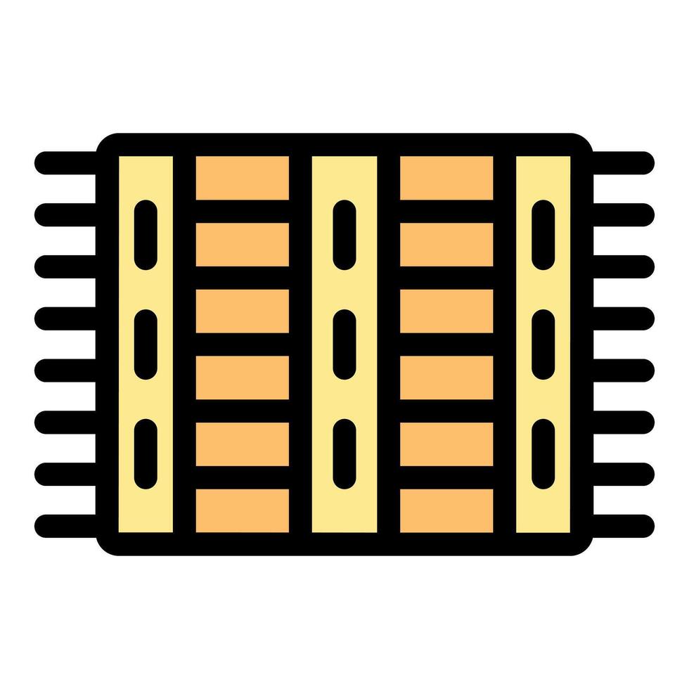 Woven rug with fringes adding a touch of warmth and comfort vector