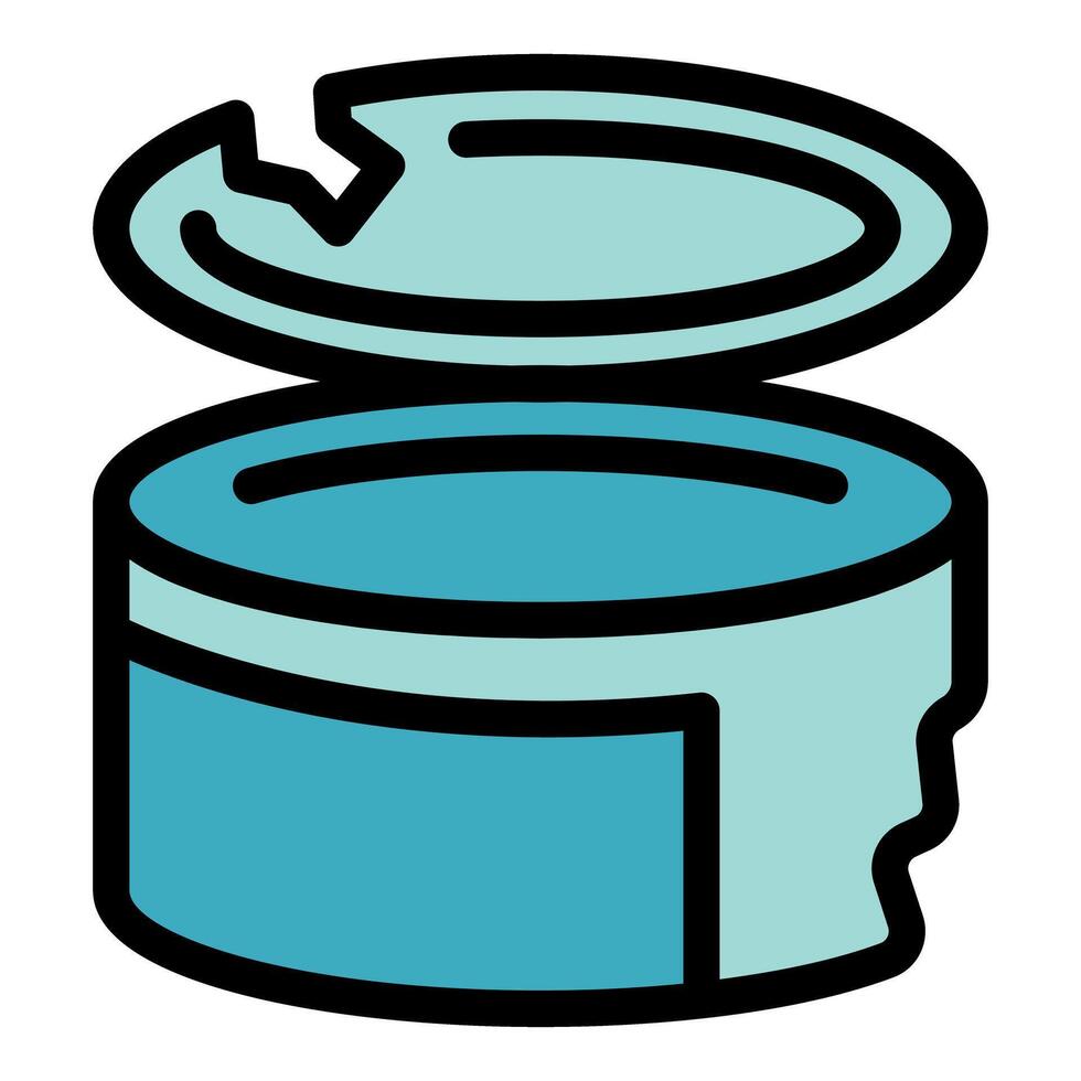 Open tin can with broken lid revealing contents vector