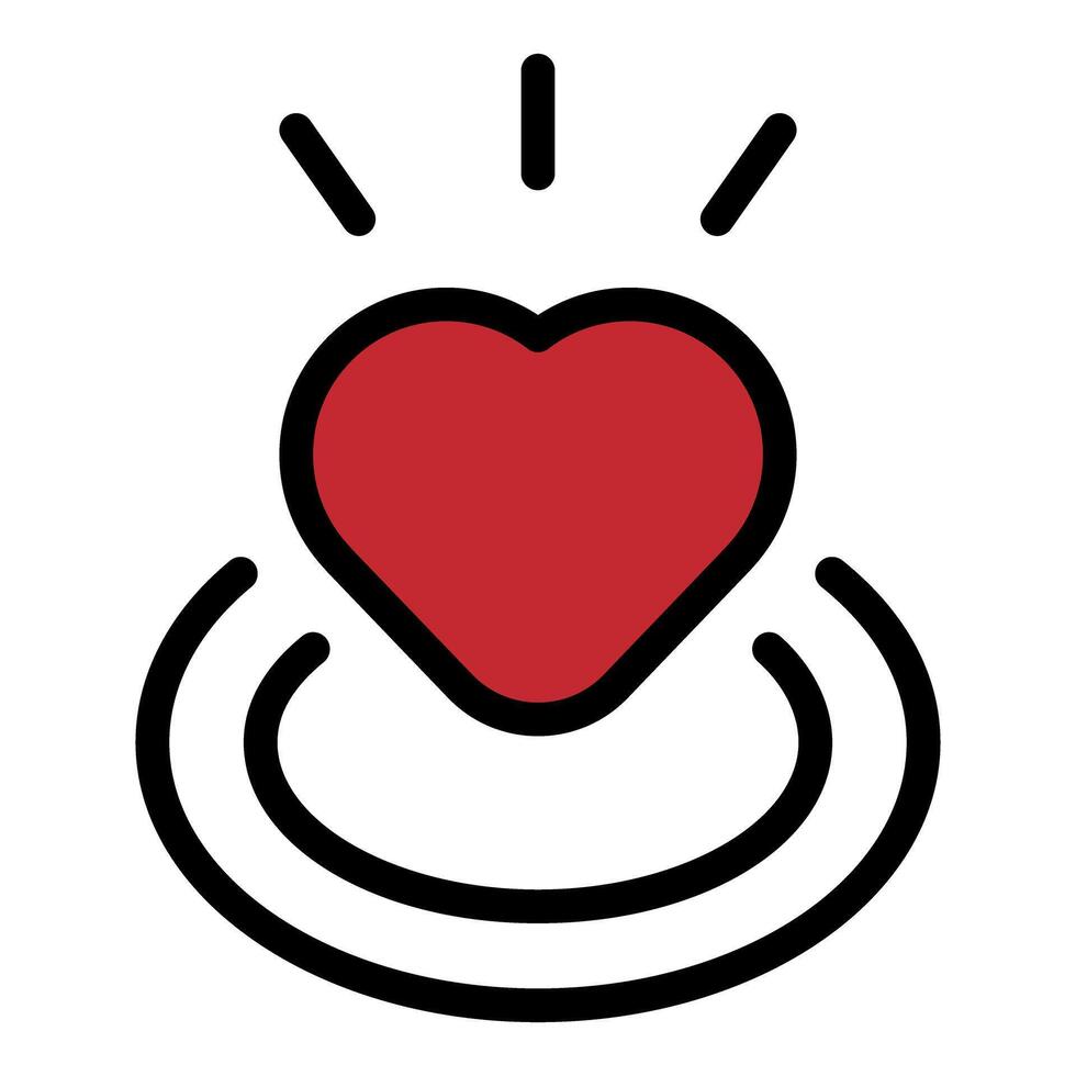 Red heart vibrating with love and affection vector