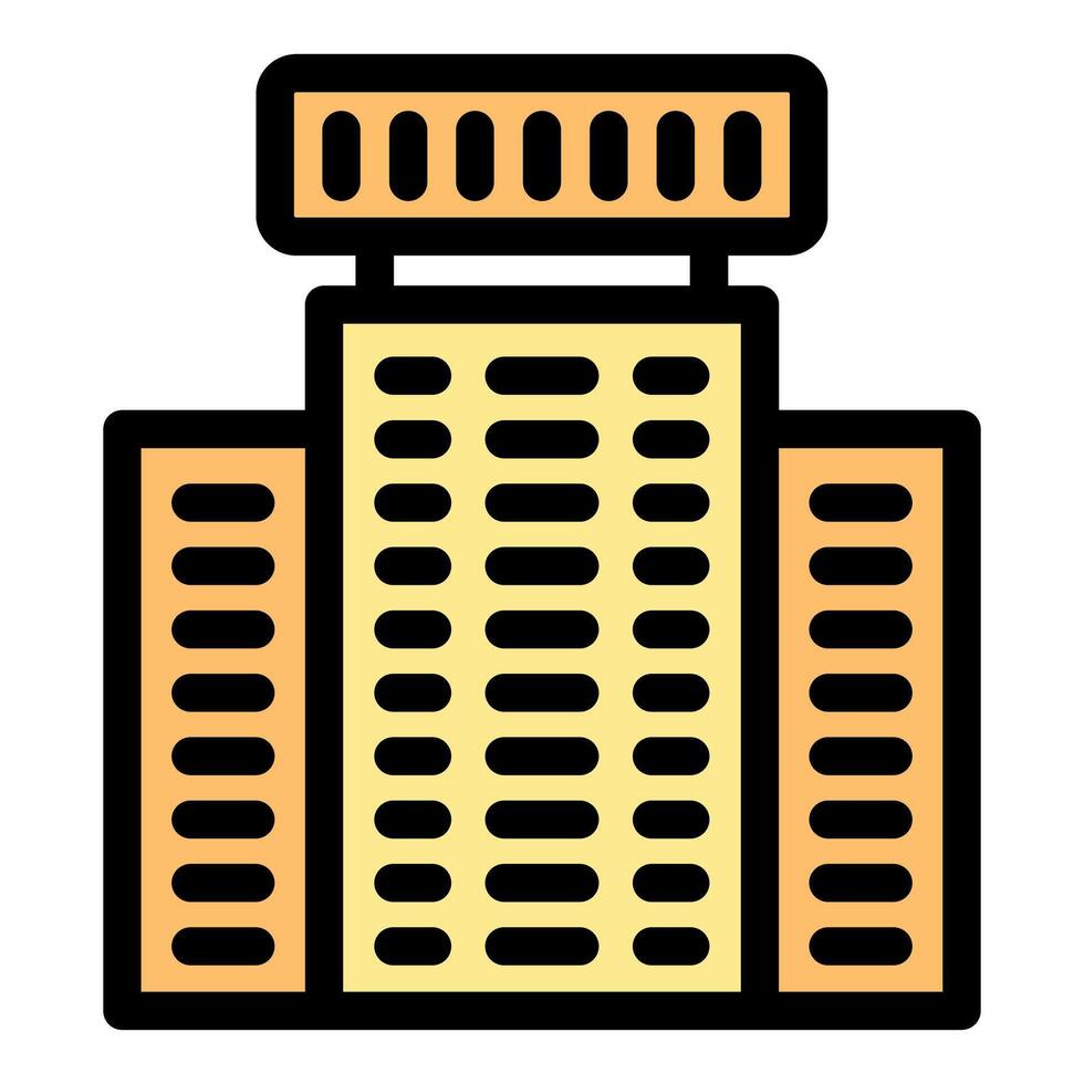 Modern building with antenna representing urban communication hub vector