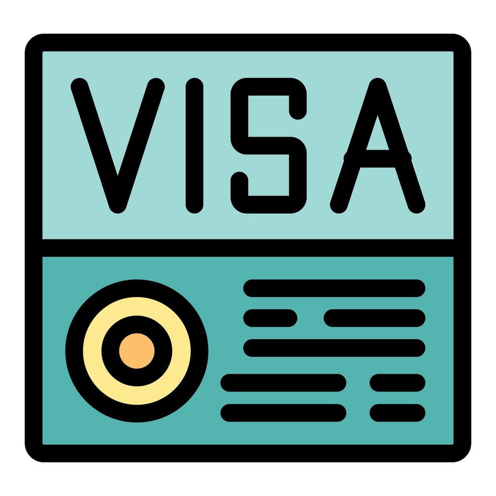 Visa document representing immigration and travel authorization vector