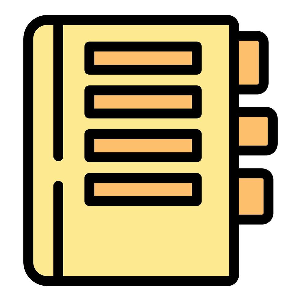 Notebook with bookmark tabs representing organized information storage vector