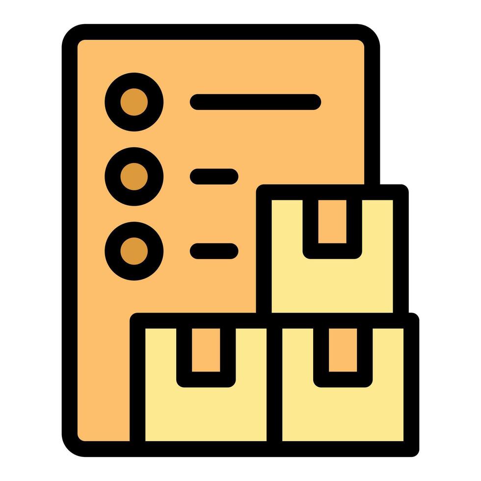 Inventory management system tracking packages with checklist icon vector