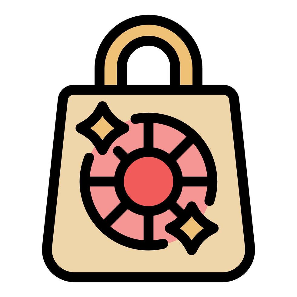 Luxury shopping bag with sparkling gemstone design symbolizing elegance and glamour vector
