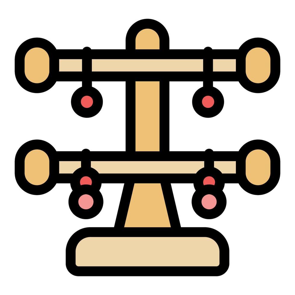 Wooden bird toy hanging with colorful balls vector