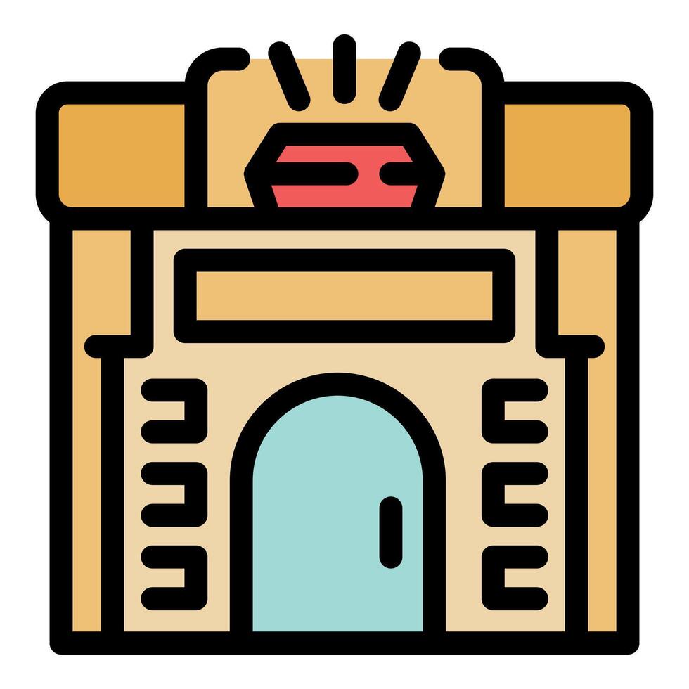 Jewelry store building with a big shining gem on top vector