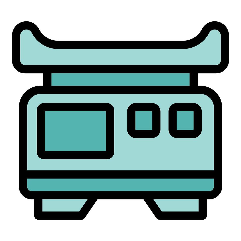 Electronic kitchen scale displaying weight measurement data vector