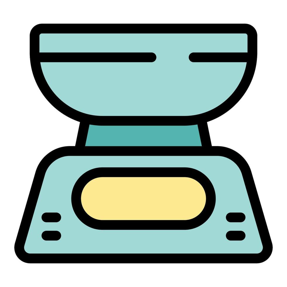 Kitchen scale measuring ingredients for baking a delicious cake vector