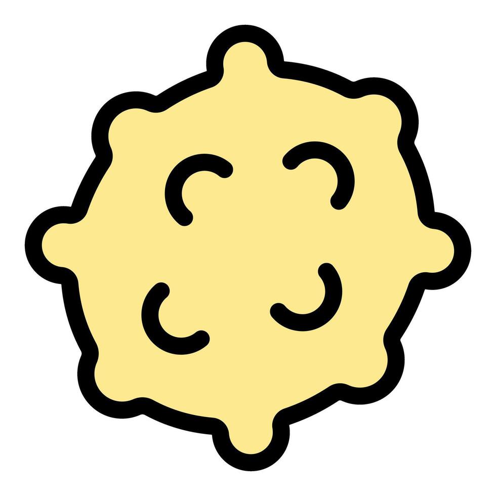 Yellow virus or bacteria showing four crescent shapes in biology or virology vector