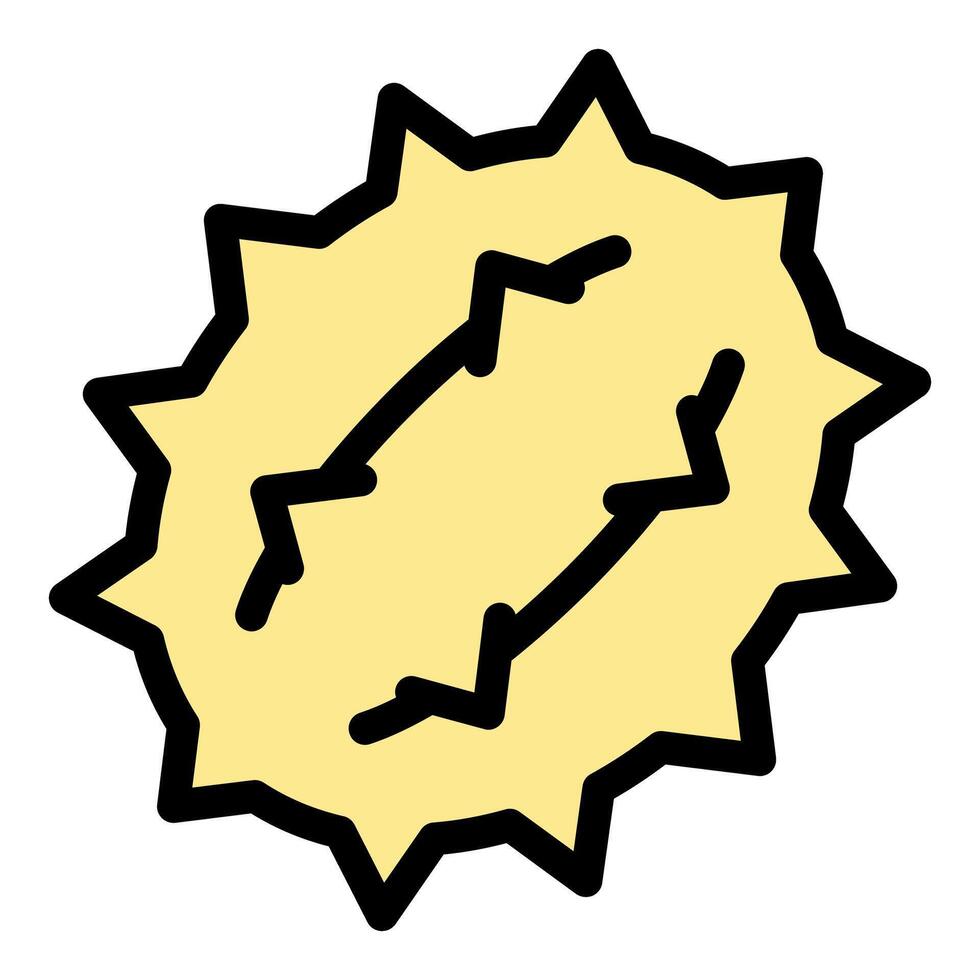 Spiky yellow exotic durian fruit showing its inside tasty sweet flesh vector