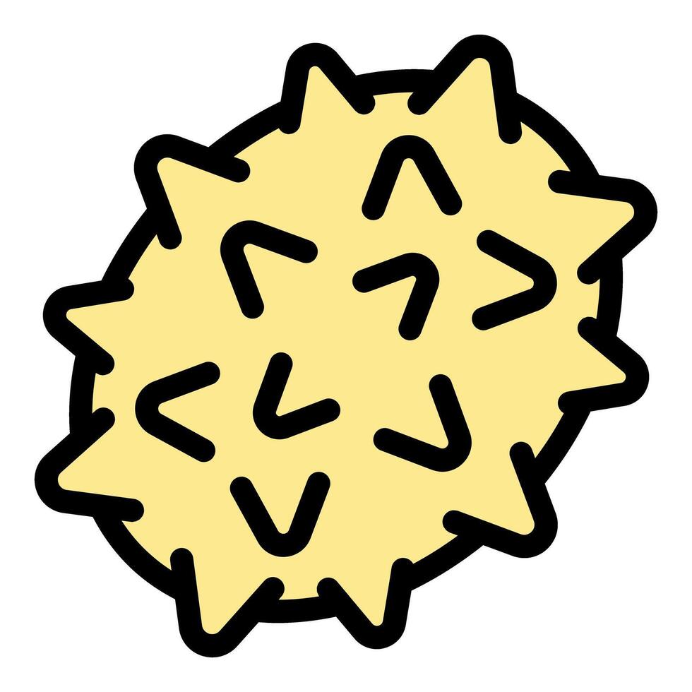 Yellow virus spiky ball representing microbial pathogen vector