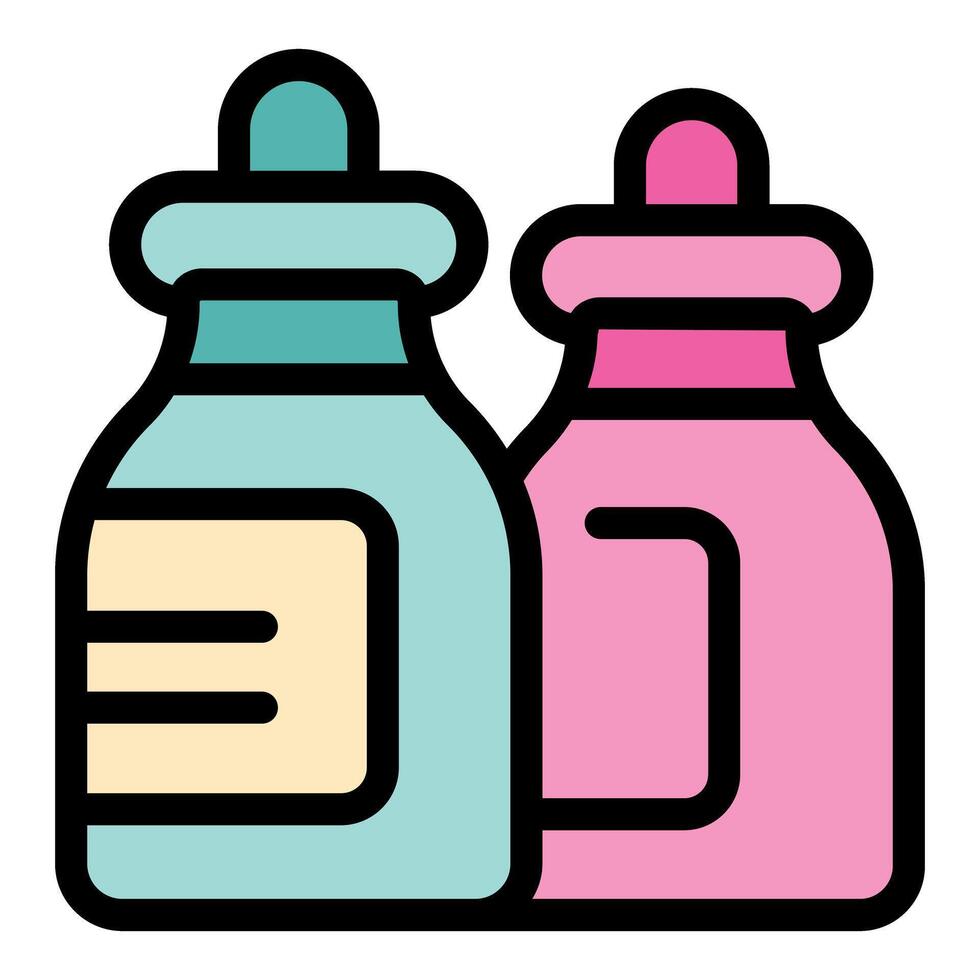 Cleaning detergent bottles promoting hygiene and cleanliness vector