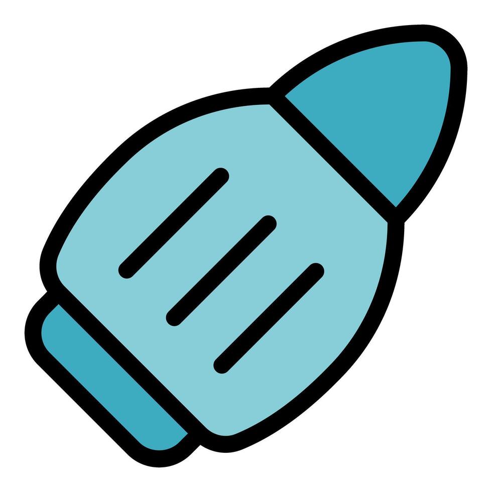 Cartoon spaceship is flying and exploring the galaxy vector
