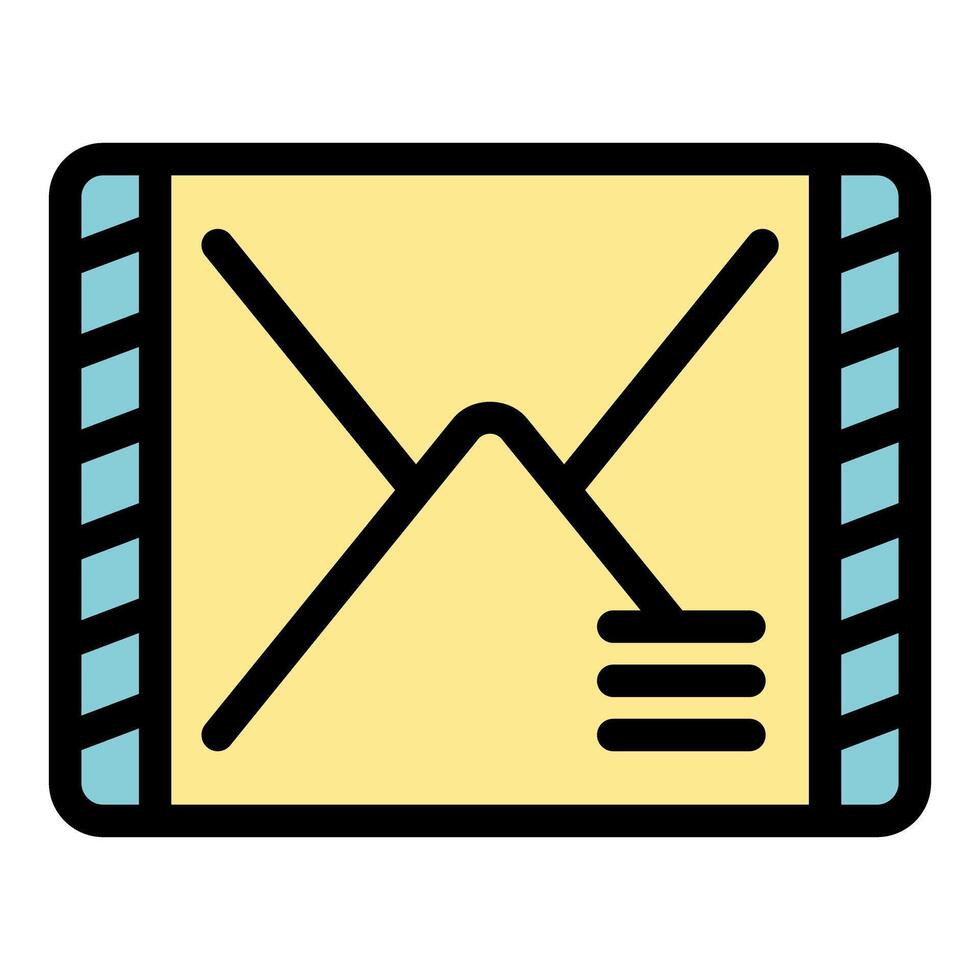 Closed envelope with stamp and stripes showing postal service vector