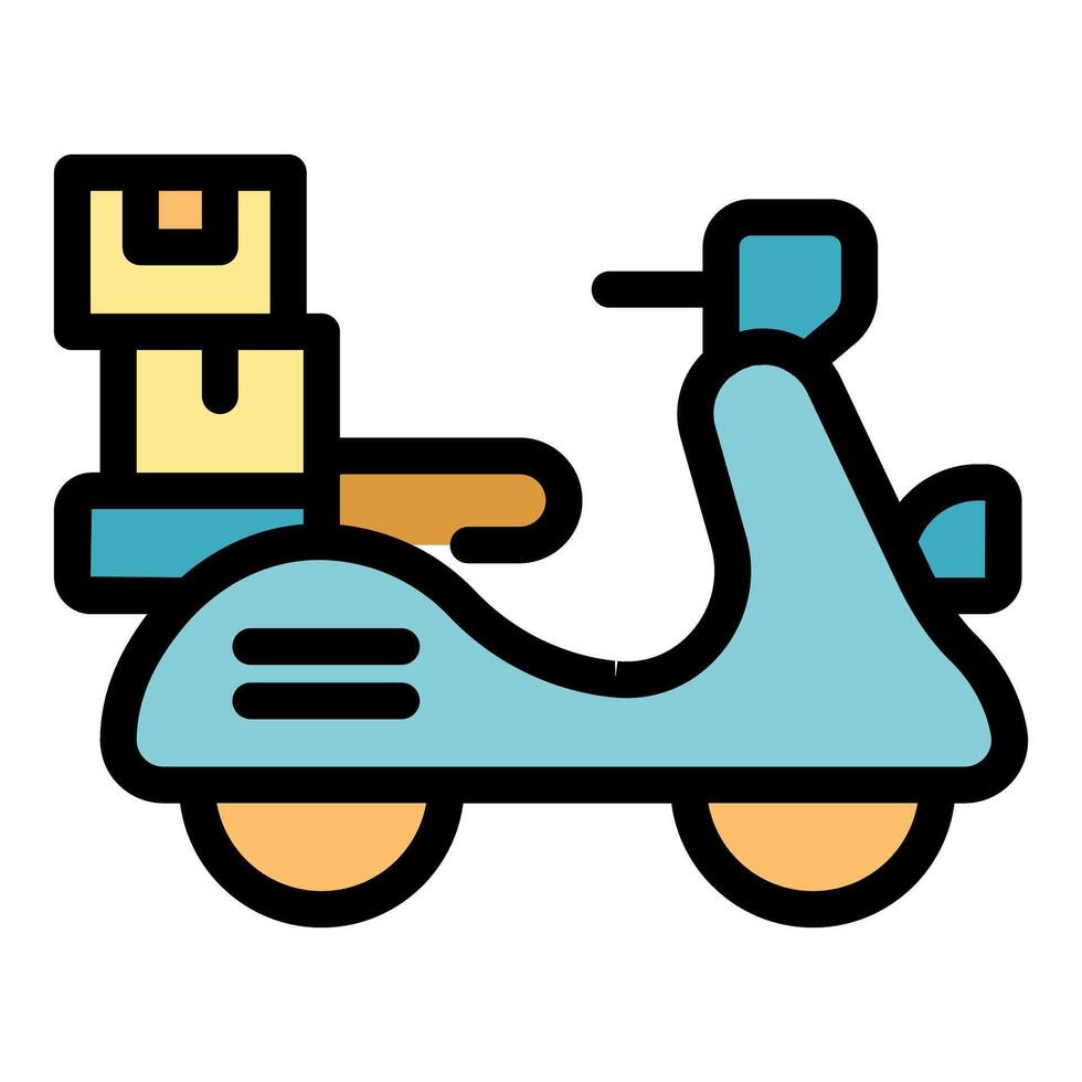 Scooter carrying packages for express delivery service vector