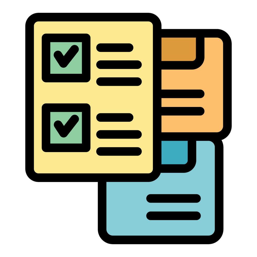 Completed tasks on checklist and documents representing project management vector