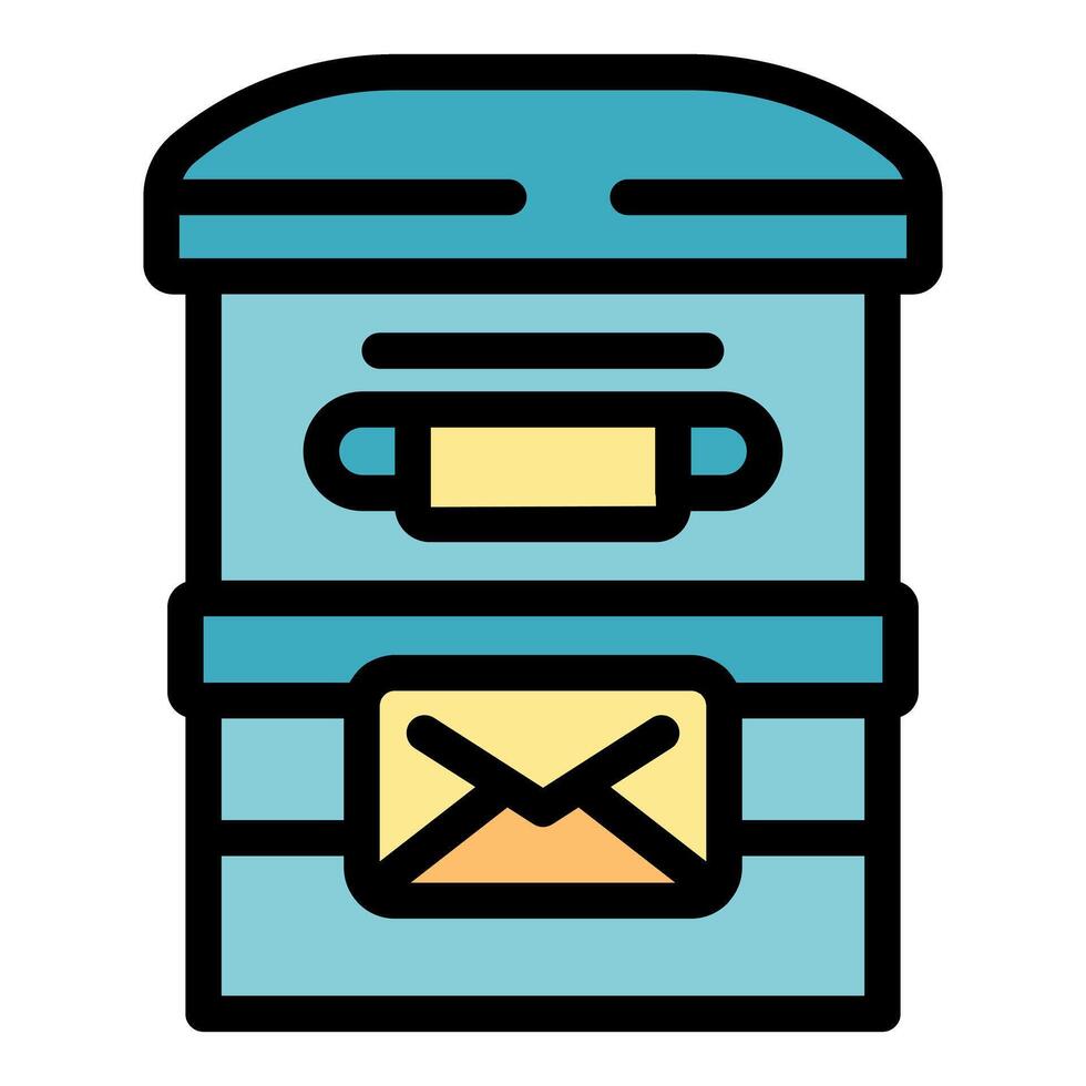 Postbox receiving mail envelope delivering postal correspondence communication icon vector
